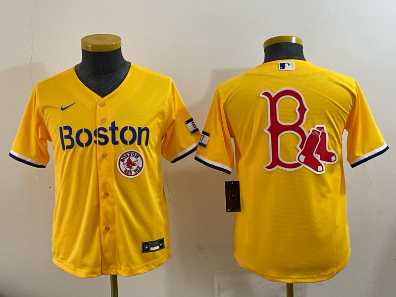 Youth Boston Red Sox blank yellow 2025 Nike MLB Jersey 04->youth mlb jersey->Youth Jersey